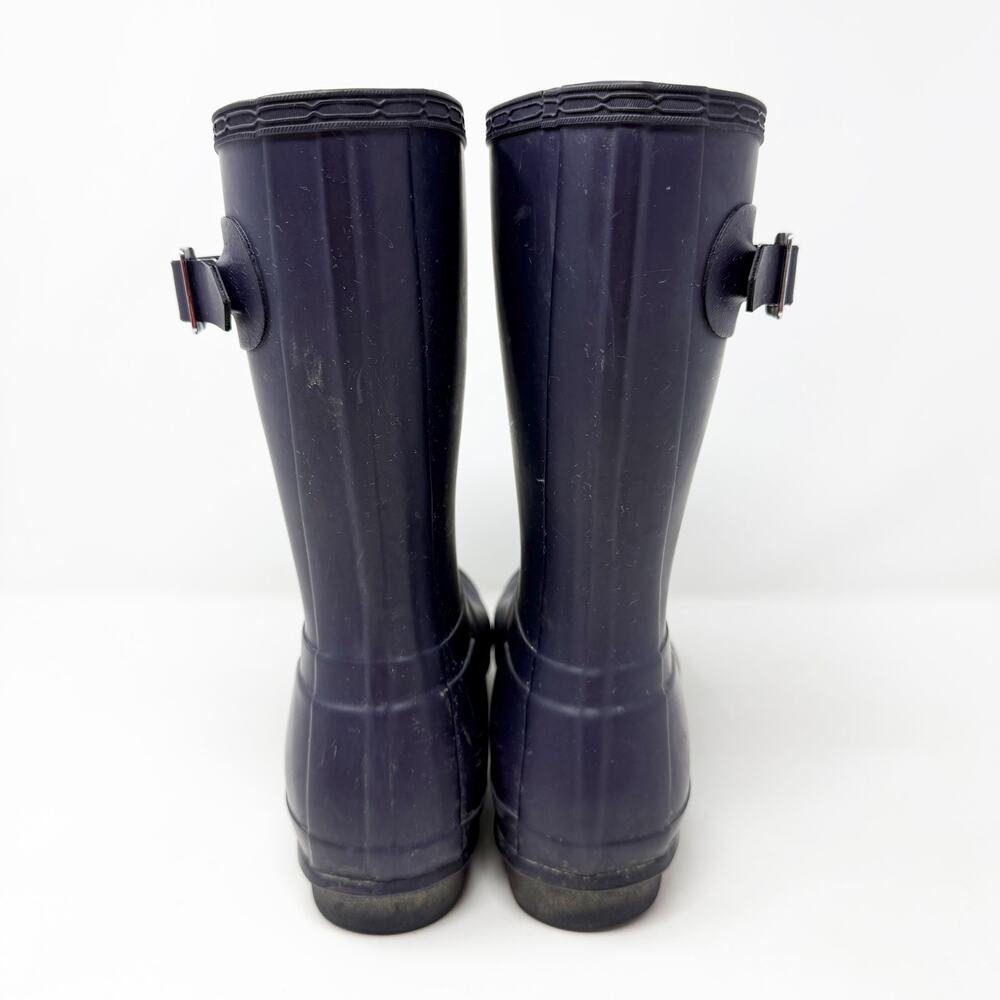 Hunter Matte Navy Original Short Rain Boots Women's Sz 6 VGUC Pull On Waterproof - Picture 5 of 10